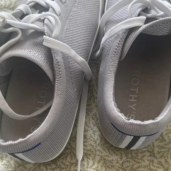 Rothy's Light Gray Knit Lace-Up Sneakers - Picture 4 of 5